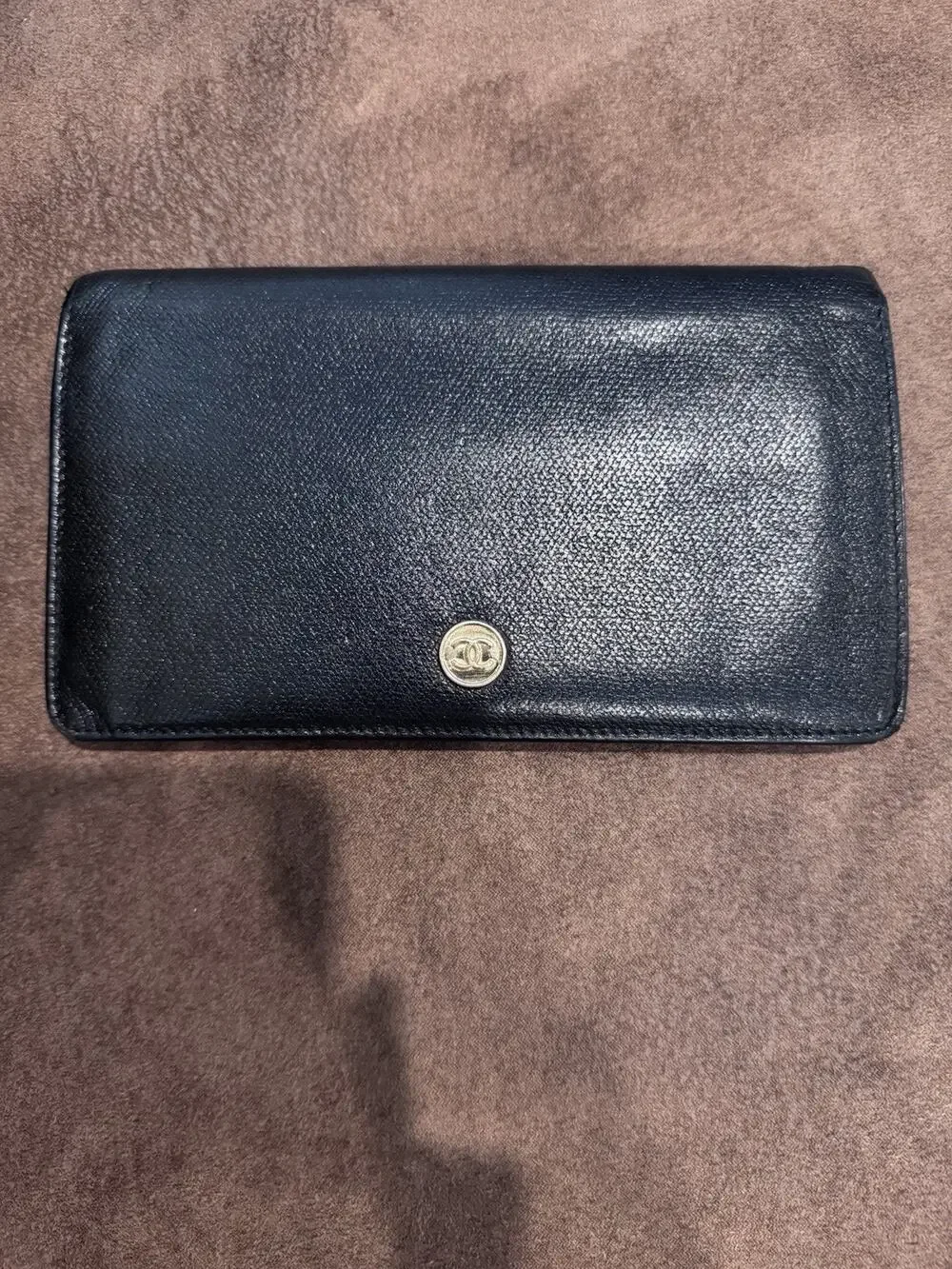 Vintage Chanel Bifold Long Wallet W COA Missing Zipper pull